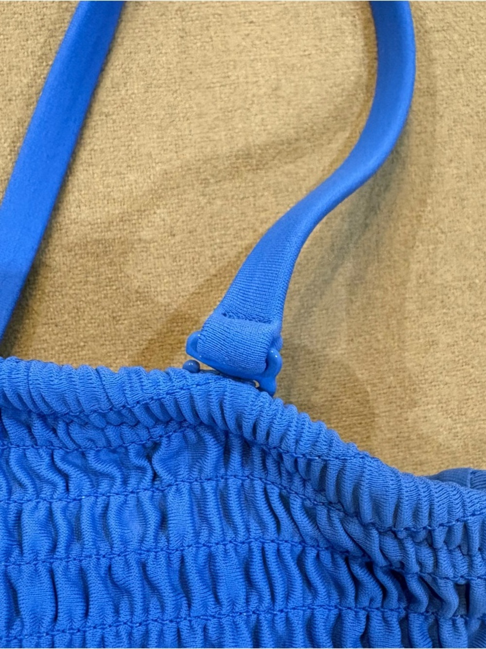 J. Crew Factory Smocked One Piece Swimsuit Blue Size Large - Picture 6 of 15
